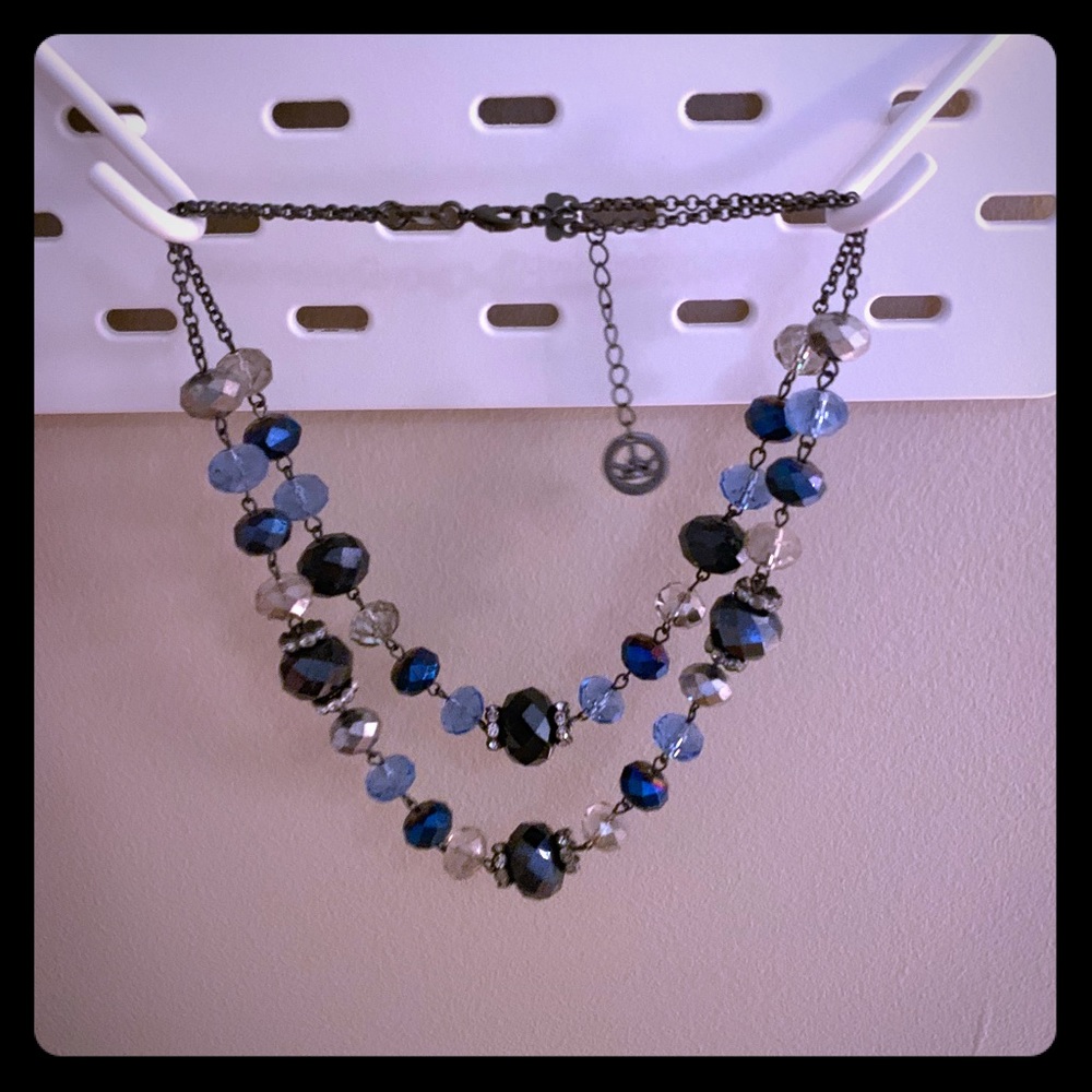 blue glass bead necklace